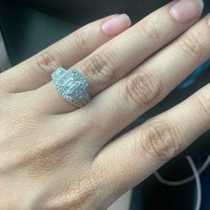 emerald cut diamond engagement set